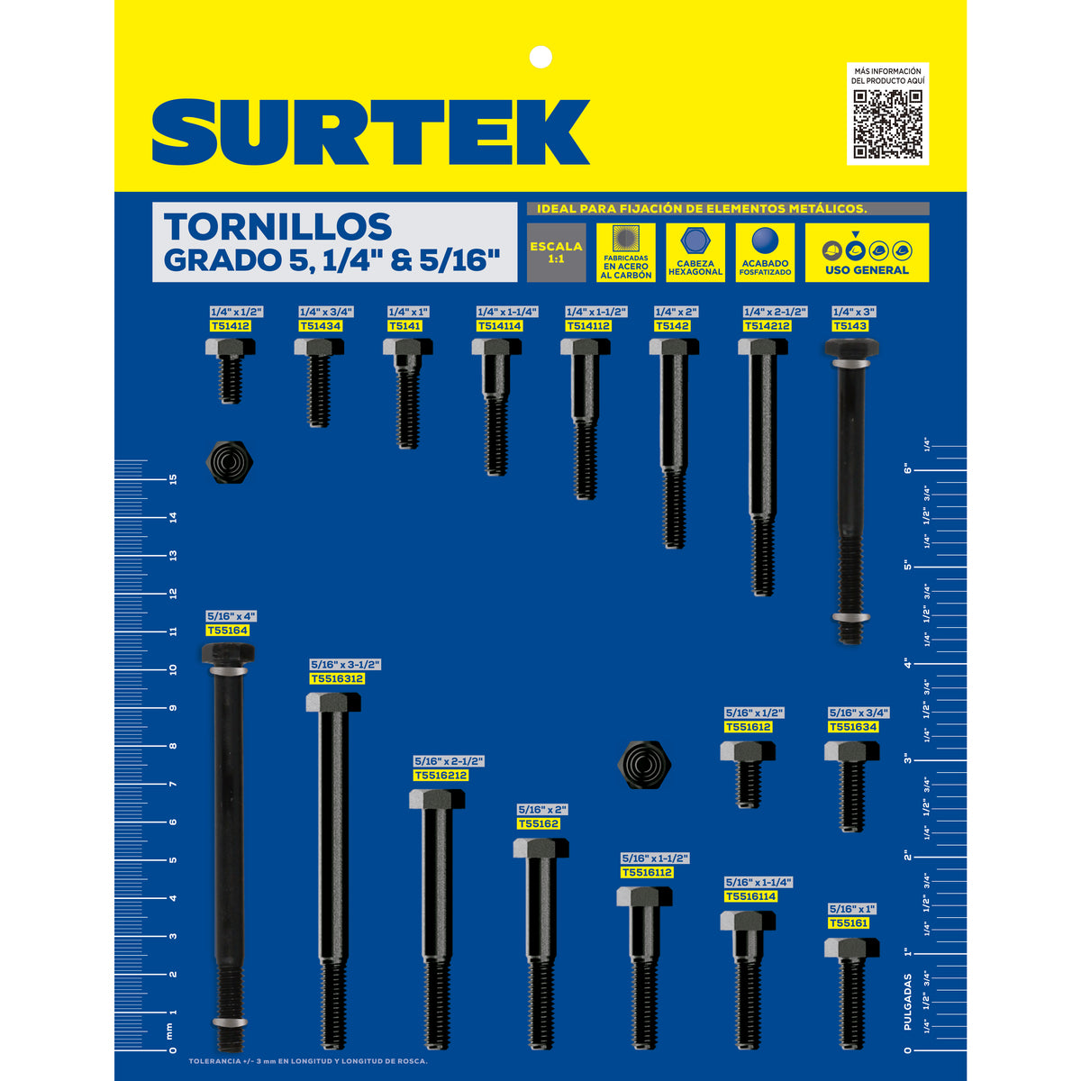 Surtek - Muestrario d/torn 1/4-5/16 in 5°