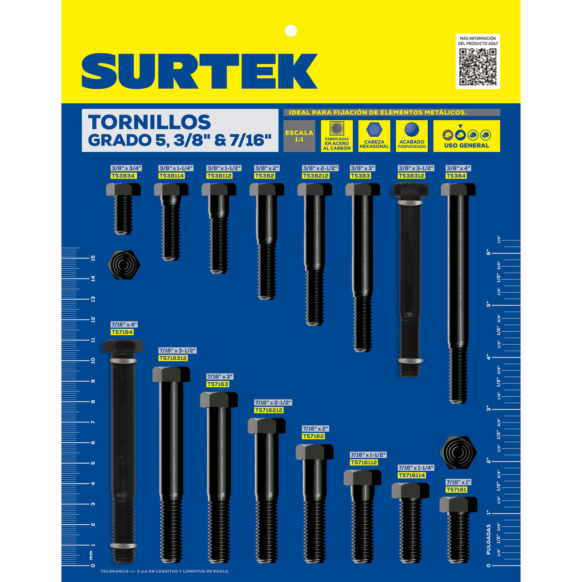 Surtek - Muestrario d/torn 3/8-7/16 in 5°