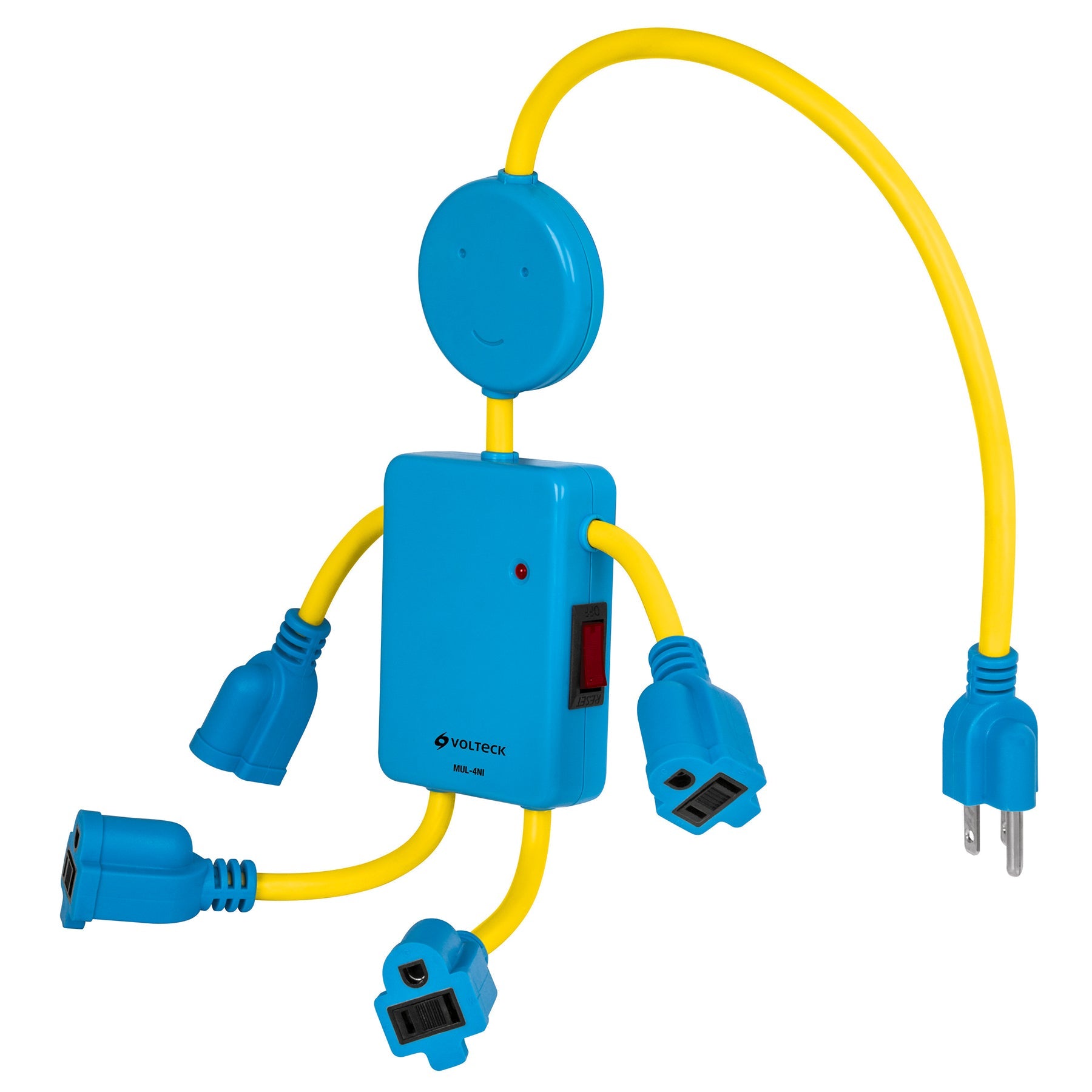 Multicontacto 16 AWG figura de ni–o con 4 entradas, Volteck