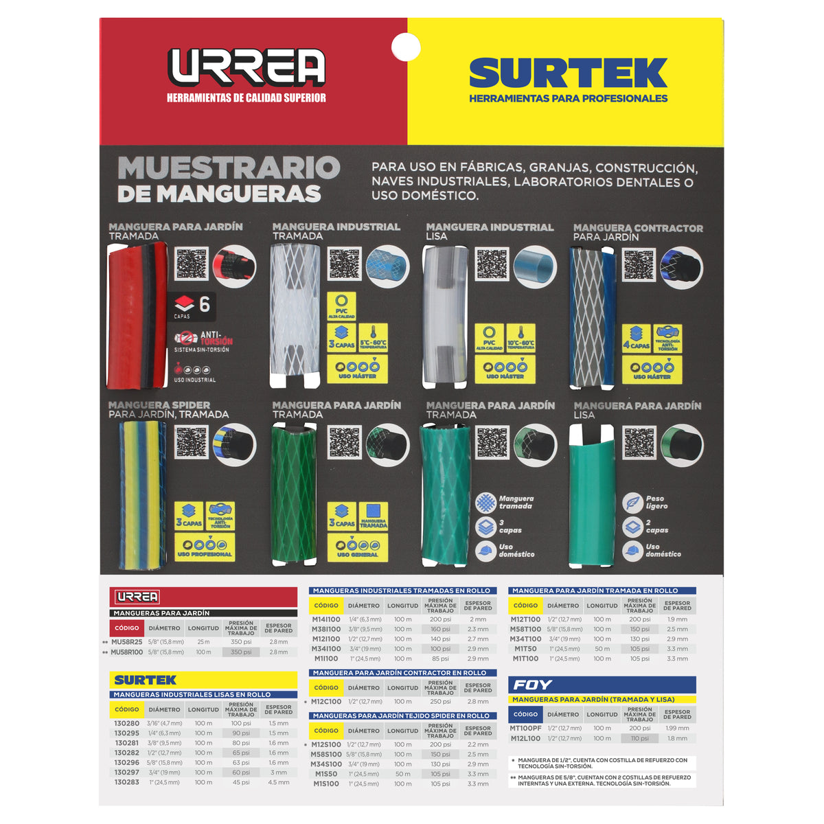 Urrea - Muestrario de mangueras indust