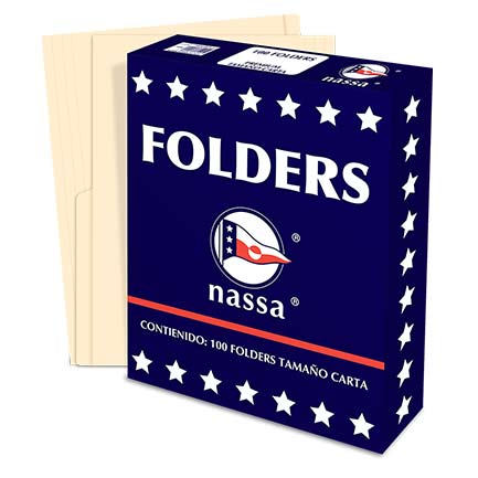 NASSA - FOLDER NASSA CARTA CREMA C/100 PIEZAS