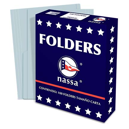 NASSA - FOLDER NASSA PREMIUM CARTA AZUL C/100 PIEZAS