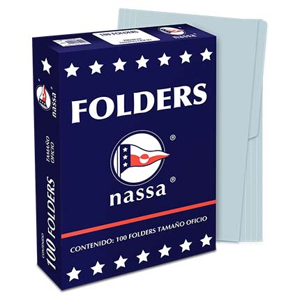 NASSA - FOLDER NASSA PREMIUM OFICIO AZUL C/100 PIEZAS