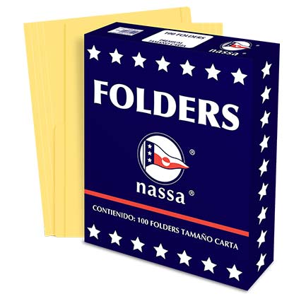 NASSA - FOLDER NASSA PREMIUM CARTA CANARIO C/100 PIEZAS