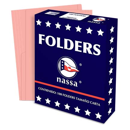 NASSA - FOLDER NASSA PREMIUM CARTA ROSA C/100 PZAS