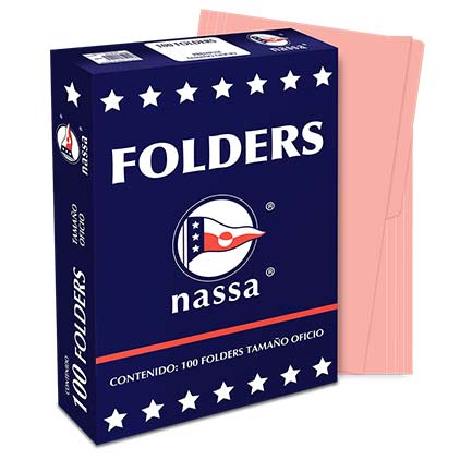 NASSA - FOLDER NASSA PREMIUM OFICIO ROSA C/100 PIEZAS
