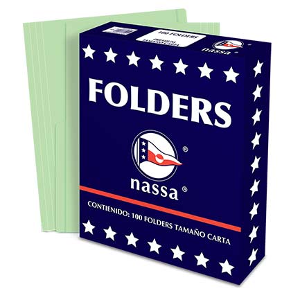 NASSA - FOLDER NASSA CARTA VERDE C/100 PIEZAS