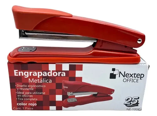 NEXTEP SOLUCIONES - Bundle Engrapadora Nextep Metalica Premium Tira Completa Gris Cont. 12 Piezas