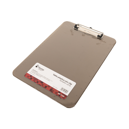 NEXTEP SOLUCIONES - Tabla con sujetapapeles (portapapeles) de plástico en color humo