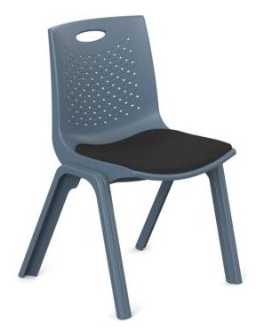 NEXTEP SOLUCIONES - Silla de Visitas/Comedor Nextep Fibra Alta Resistencia Acojinada Apilable Gris Obscuro