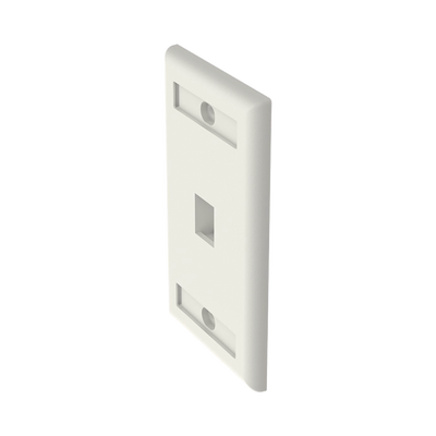 PANDUIT - Placa de Pared Vertical, Salida Para 1 Puerto Keystone, Con Espacios Para Etiquetas, Color Blanco Mate