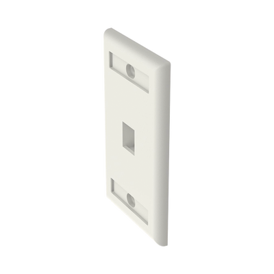 PANDUIT - Placa de Pared Vertical, Salida Para 1 Puerto Keystone, Con Espacios Para Etiquetas, Color Blanco Mate