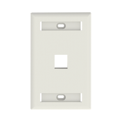 PANDUIT - Placa de Pared Vertical, Salida Para 1 Puerto Keystone, Con Espacios Para Etiquetas, Color Blanco Mate