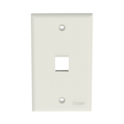 PANDUIT - Placa de Pared Vertical, Salida Para 1 Puerto Keystone, Color Blanco Mate