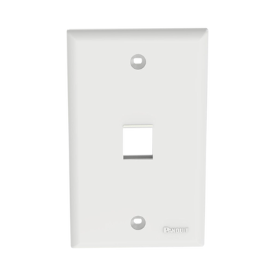 PANDUIT - Placa de Pared Vertical, Salida Para 1 Puerto Keystone, Color Blanco