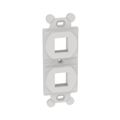 PANDUIT - Marco de Módulo Dúplex, Para Placas Frontales Estándar NEMA 106, Acepta 2 Módulos Keystone, Color Blanco