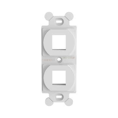 PANDUIT - Marco de Módulo Dúplex, Para Placas Frontales Estándar NEMA 106, Acepta 2 Módulos Keystone, Color Blanco