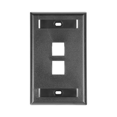 PANDUIT - Placa de Pared Vertical, Salida Para 2 Puertos Keystone, Con Espacios Para Etiquetas, Color Negro