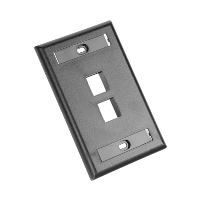 PANDUIT - Placa de Pared Vertical, Salida Para 2 Puertos Keystone, Con Espacios Para Etiquetas, Color Negro