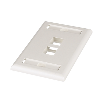 PANDUIT - Placa de Pared Vertical, Salida Para 2 Puertos Keystone, Con Espacios Para Etiquetas, Color Blanco Mate
