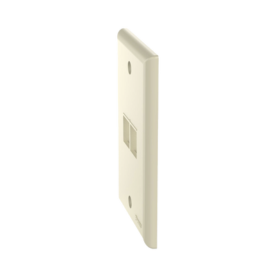 PANDUIT - Placa de Pared Vertical, Salida Para 2 Puertos Keystone, Color Marfil