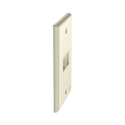 PANDUIT - Placa de Pared Vertical, Salida Para 2 Puertos Keystone, Color Marfil