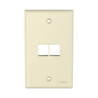 PANDUIT - Placa de Pared Vertical, Salida Para 2 Puertos Keystone, Color Marfil