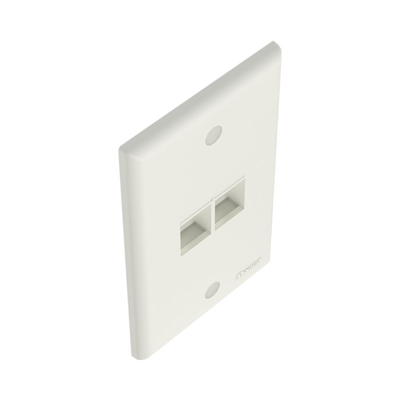 PANDUIT - Placa de Pared Vertical, Salida Para 2 Puertos Keystone, Color Blanco Mate
