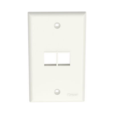 PANDUIT - Placa de Pared Vertical, Salida Para 2 Puertos Keystone, Color Blanco Mate
