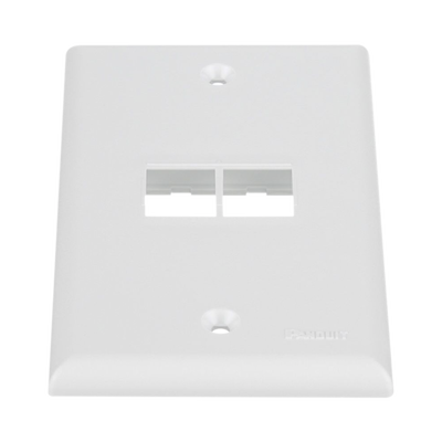 PANDUIT - Placa de Pared Vertical, Salida Para 2 Puertos Keystone, Color Blanco