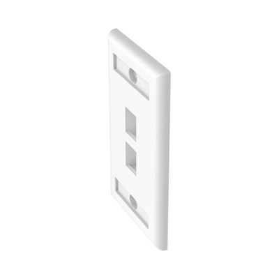 PANDUIT - Placa de Pared Vertical, Salida Para 2 Puertos Keystone, Con Espacios Para Etiquetas, Color Blanco