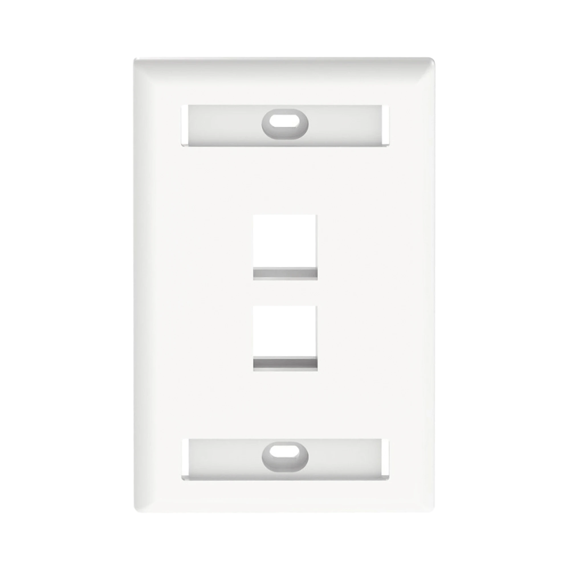 PANDUIT - Placa de Pared Horizontal, Salida Para 2 Puertos Keystone, Con Espacios Para Etiquetas, Color Blanco