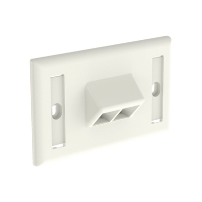 PANDUIT - Placa de Pared Horizontal, Salida Para 2 Puertos Keystone, Con Espacios Para Etiquetas, Color Blanco Mate