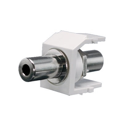 PANDUIT - Módulo Acoplador Estéreo de 3.5 mm (1/8 Pulgadas), Tipo Keystone, de Paso, Color Blanco Mate