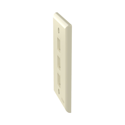 PANDUIT - Placa de Pared Vertical, Salida Para 3 Puertos Keystone, Color Marfil
