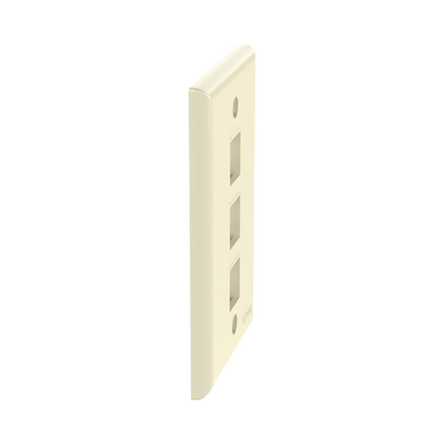PANDUIT - Placa de Pared Vertical, Salida Para 3 Puertos Keystone, Color Marfil