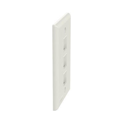 PANDUIT - Placa de Pared Vertical, Salida Para 3 Puertos Keystone, Color Blanco Mate