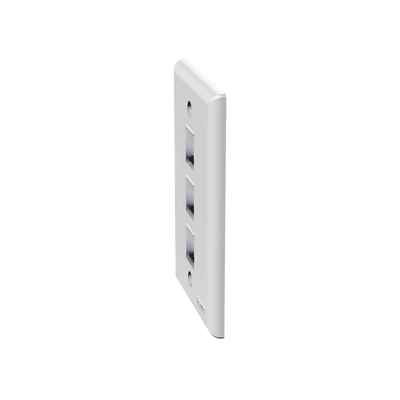 PANDUIT - Placa de Pared Vertical, Salida Para 3 Puertos Keystone, Color Blanco