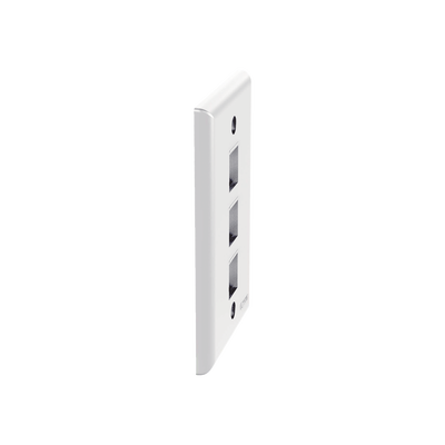 PANDUIT - Placa de Pared Vertical, Salida Para 3 Puertos Keystone, Color Blanco