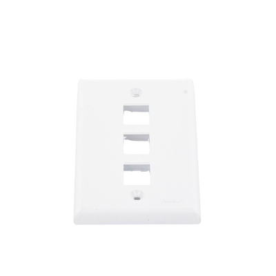 PANDUIT - Placa de Pared Vertical, Salida Para 3 Puertos Keystone, Color Blanco