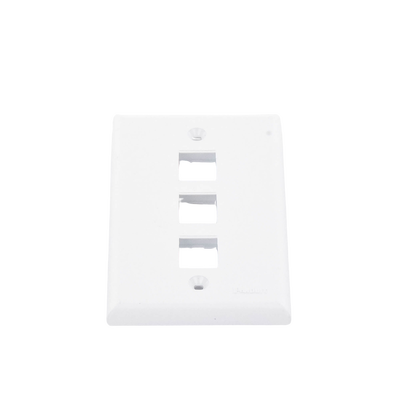 PANDUIT - Placa de Pared Vertical, Salida Para 3 Puertos Keystone, Color Blanco