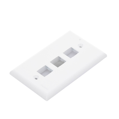 PANDUIT - Placa de Pared Vertical, Salida Para 3 Puertos Keystone, Color Blanco
