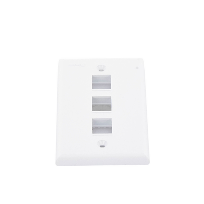 PANDUIT - Placa de Pared Vertical, Salida Para 3 Puertos Keystone, Color Blanco