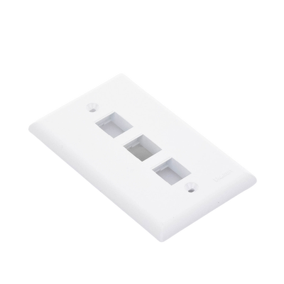 PANDUIT - Placa de Pared Vertical, Salida Para 3 Puertos Keystone, Color Blanco