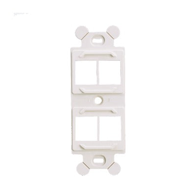 PANDUIT - Marco de Módulo Dúplex, Para Placas Frontales Estándar NEMA 106, Acepta 4 Módulos Keystone, Color Marfil