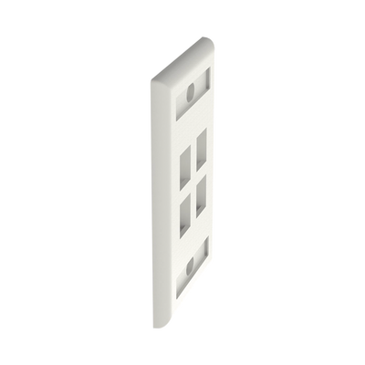 PANDUIT - Placa de Pared Vertical, Salida Para 4 Puertos Keystone, Con Espacios Para Etiquetas, Color Blanco Mate