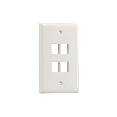 PANDUIT - Placa de Pared Vertical, Salida Para 4 Puertos Keystone, Color Marfil