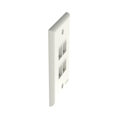 PANDUIT - Placa de Pared Vertical, Salida Para 4 Puertos Keystone, Color Blanco Mate