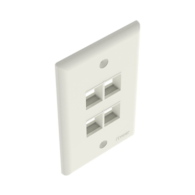 PANDUIT - Placa de Pared Vertical, Salida Para 4 Puertos Keystone, Color Blanco Mate
