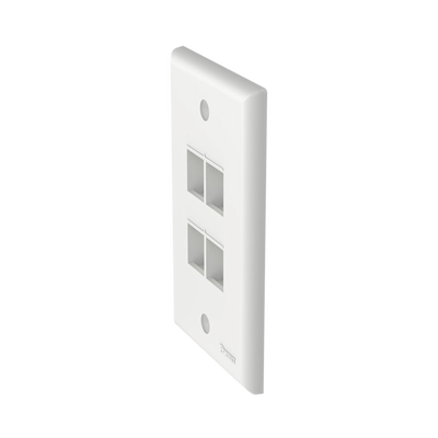 PANDUIT - Placa de Pared Vertical, Salida Para 4 Puertos Keystone, Color Blanco